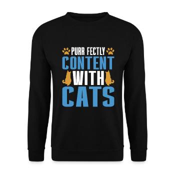 Cat Dad Gifts - Unisex Pullover - Schwarz - Vorne - Alina (178cm) & Michal (187cm)