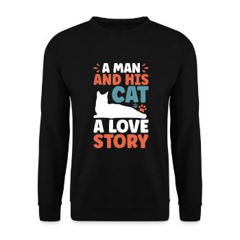 Cat Dad Gifts - Unisex Pullover - Schwarz - Vorne - Alina (178cm) & Michal (187cm)