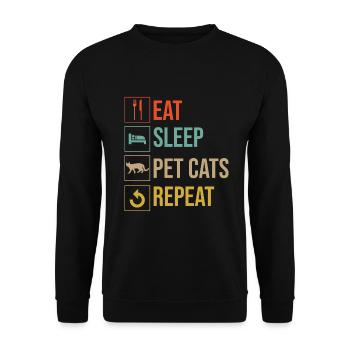 Cat Dad Gifts - Unisex Pullover - Schwarz - Vorne - Alina (178cm) & Michal (187cm)