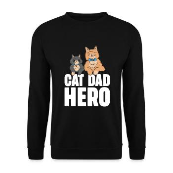 Cat Dad Gifts - Unisex Pullover - Schwarz - Vorne - Alina (178cm) & Michal (187cm)