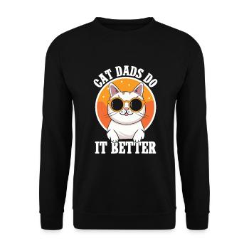 Cat Dad Gifts - Unisex Pullover - Schwarz - Vorne - Alina (178cm) & Michal (187cm)