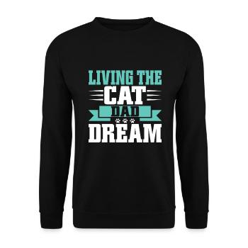 Cat Dad Gifts - Unisex Pullover - Schwarz - Vorne - Alina (178cm) & Michal (187cm)