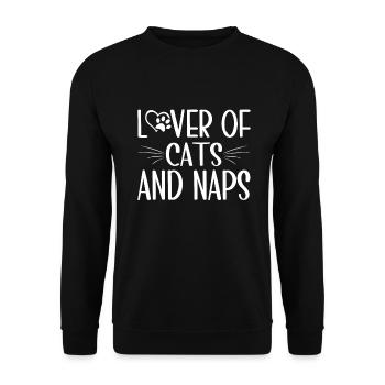 Cat Dad Gifts - Unisex Pullover - Schwarz - Vorne - Alina (178cm) & Michal (187cm)