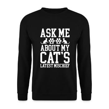 Cat Dad Gifts - Unisex Pullover - Schwarz - Vorne - Alina (178cm) & Michal (187cm)