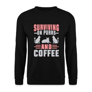 Cat Dad Gifts - Unisex Pullover - Schwarz - Vorne - Alina (178cm) & Michal (187cm)