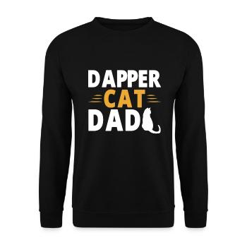 Cat Dad Gifts - Unisex Pullover - Schwarz - Vorne - Alina (178cm) & Michal (187cm)
