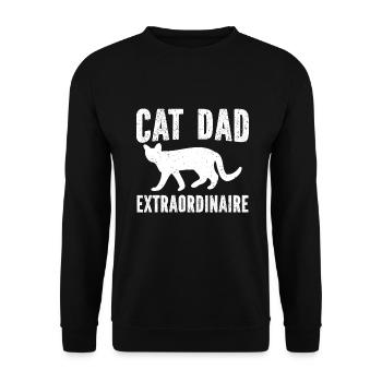 Cat Dad Gifts - Unisex Pullover - Schwarz - Vorne - Alina (178cm) & Michal (187cm)