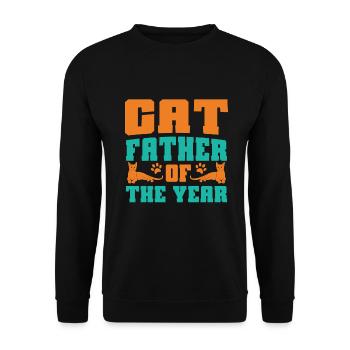 Cat Dad Gifts - Unisex Pullover - Schwarz - Vorne - Alina (178cm) & Michal (187cm)