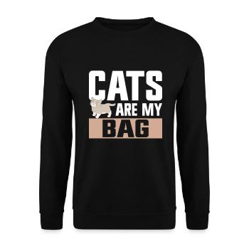 Cat Dad Gifts - Unisex Pullover - Schwarz - Vorne - Alina (178cm) & Michal (187cm)