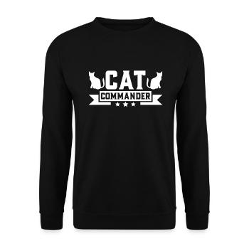 Cat Dad Gifts - Unisex Pullover - Schwarz - Vorne - Alina (178cm) & Michal (187cm)