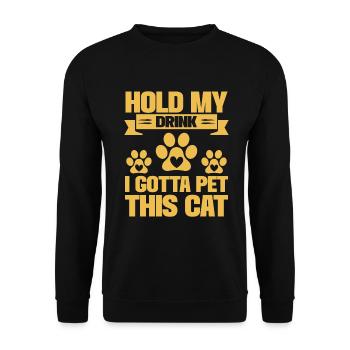 Cat Dad Gifts - Unisex Pullover - Schwarz - Vorne - Alina (178cm) & Michal (187cm)
