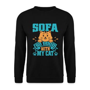 Cat Dad Gifts - Unisex Pullover - Schwarz - Vorne - Alina (178cm) & Michal (187cm)
