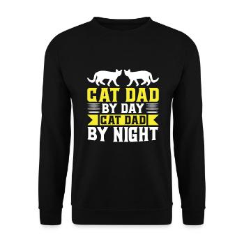 Cat Dad Gifts - Unisex Pullover - Schwarz - Vorne - Alina (178cm) & Michal (187cm)