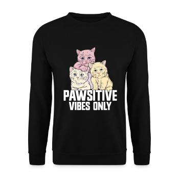 Cat Dad Gifts - Unisex Pullover - Schwarz - Vorne - Alina (178cm) & Michal (187cm)