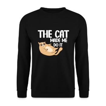 Cat Dad Gifts - Unisex Pullover - Schwarz - Vorne - Alina (178cm) & Michal (187cm)