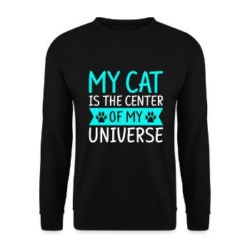 Cat Dad Gifts - Unisex Pullover - Schwarz - Vorne - Alina (178cm) & Michal (187cm)