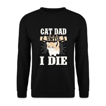 Cat Dad Gifts - Unisex Pullover - Schwarz - Vorne - Alina (178cm) & Michal (187cm)