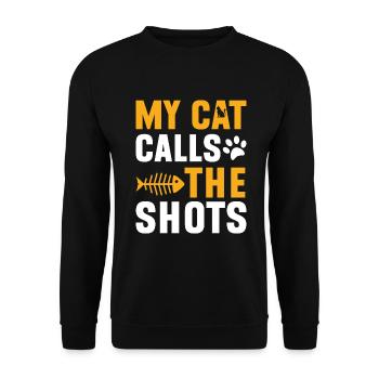 Cat Dad Gifts - Unisex Pullover - Schwarz - Vorne - Alina (178cm) & Michal (187cm)