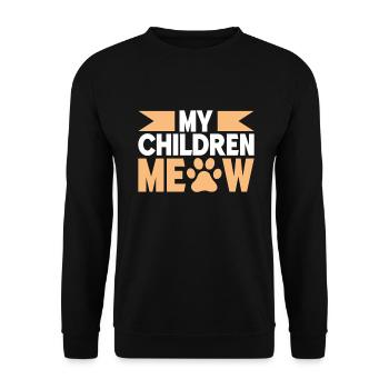 Cat Dad Gifts - Unisex Pullover - Schwarz - Vorne - Alina (178cm) & Michal (187cm)