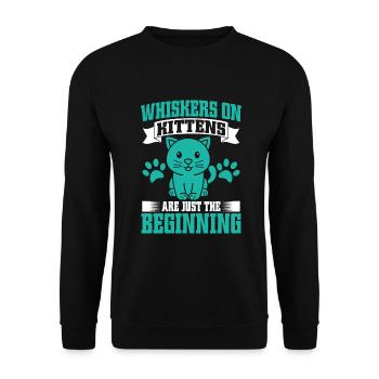 Cat Dad Gifts - Unisex Pullover - Schwarz - Vorne - Alina (178cm) & Michal (187cm)