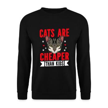 Cat Dad Gifts - Unisex Pullover - Schwarz - Vorne - Alina (178cm) & Michal (187cm)