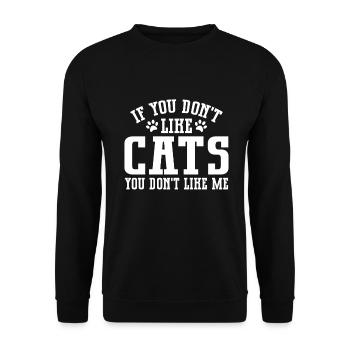 Cat Dad Gifts - Unisex Pullover - Schwarz - Vorne - Alina (178cm) & Michal (187cm)