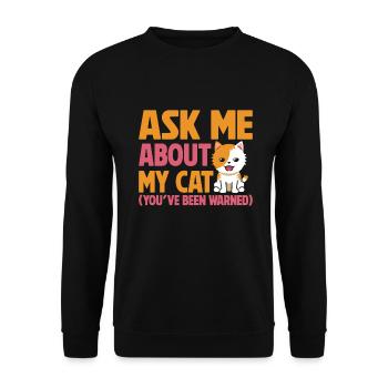 Cat Dad Gifts - Unisex Pullover - Schwarz - Vorne - Alina (178cm) & Michal (187cm)