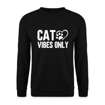 Cat Dad Gifts - Unisex Pullover - Schwarz - Vorne - Alina (178cm) & Michal (187cm)