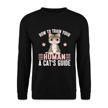 Cat Dad Gifts - Unisex Pullover - Schwarz - Vorne - Alina (178cm) & Michal (187cm)