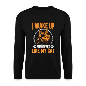 Cat Dad Gifts - Unisex Pullover - Schwarz - Vorne - Alina (178cm) & Michal (187cm)