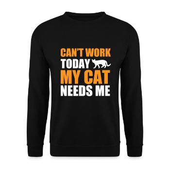 Cat Dad Gifts - Unisex Pullover - Schwarz - Vorne - Alina (178cm) & Michal (187cm)