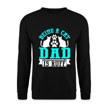 Cat Dad Gifts - Unisex Pullover - Schwarz - Vorne - Alina (178cm) & Michal (187cm)