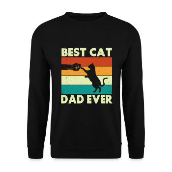 Cat Dad Gifts - Unisex Pullover - Schwarz - Vorne - Alina (178cm) & Michal (187cm)