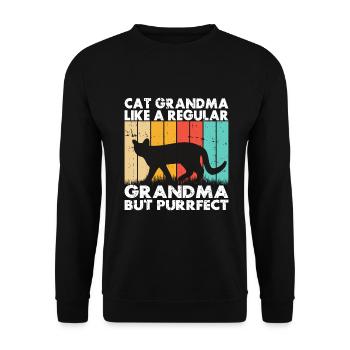 Cadeaux de grand-mère chat - Sweat-shirt Unisexe - noir - Devant - Alina (178cm) & Michal (187cm)
