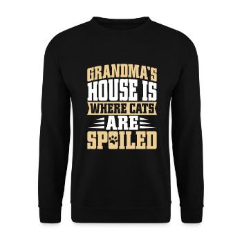 Cadeaux de grand-mère chat - Sweat-shirt Unisexe - noir - Devant - Alina (178cm) & Michal (187cm)