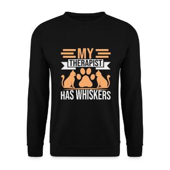 Cadeaux de grand-mère chat - Sweat-shirt Unisexe - noir - Devant - Alina (178cm) & Michal (187cm)