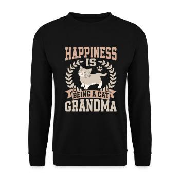 Cadeaux de grand-mère chat - Sweat-shirt Unisexe - noir - Devant - Alina (178cm) & Michal (187cm)