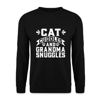 Cadeaux de grand-mère chat - Sweat-shirt Unisexe - noir - Devant - Alina (178cm) & Michal (187cm)