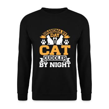 Cadeaux de grand-mère chat - Sweat-shirt Unisexe - noir - Devant - Alina (178cm) & Michal (187cm)
