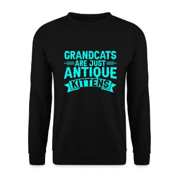 Cadeaux de grand-mère chat - Sweat-shirt Unisexe - noir - Devant - Alina (178cm) & Michal (187cm)
