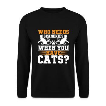 Cadeaux de grand-mère chat - Sweat-shirt Unisexe - noir - Devant - Alina (178cm) & Michal (187cm)