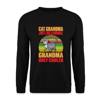 Cadeaux de grand-mère chat - Sweat-shirt Unisexe - noir - Devant - Alina (178cm) & Michal (187cm)