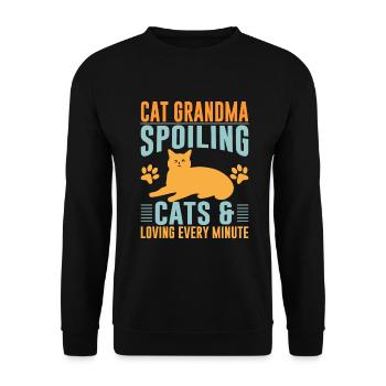 Cadeaux de grand-mère chat - Sweat-shirt Unisexe - noir - Devant - Alina (178cm) & Michal (187cm)