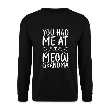 Cadeaux de grand-mère chat - Sweat-shirt Unisexe - noir - Devant - Alina (178cm) & Michal (187cm)