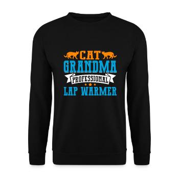 Cat Grandma Gifts - Unisex Pullover - Schwarz - Vorne - Alina (178cm) & Michal (187cm)