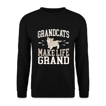 Cadeaux de grand-mère chat - Sweat-shirt Unisexe - noir - Devant - Alina (178cm) & Michal (187cm)