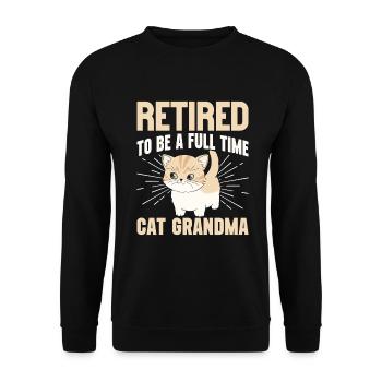 Cadeaux de grand-mère chat - Sweat-shirt Unisexe - noir - Devant - Alina (178cm) & Michal (187cm)
