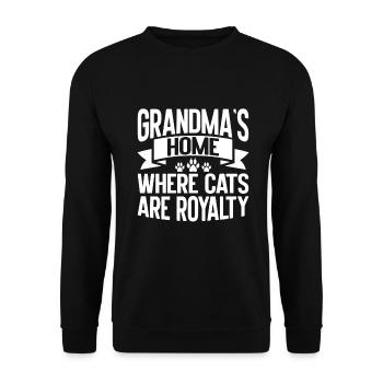 Cadeaux de grand-mère chat - Sweat-shirt Unisexe - noir - Devant - Alina (178cm) & Michal (187cm)