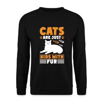 Cadeaux de grand-mère chat - Sweat-shirt Unisexe - noir - Devant - Alina (178cm) & Michal (187cm)