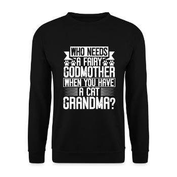Cadeaux de grand-mère chat - Sweat-shirt Unisexe - noir - Devant - Alina (178cm) & Michal (187cm)